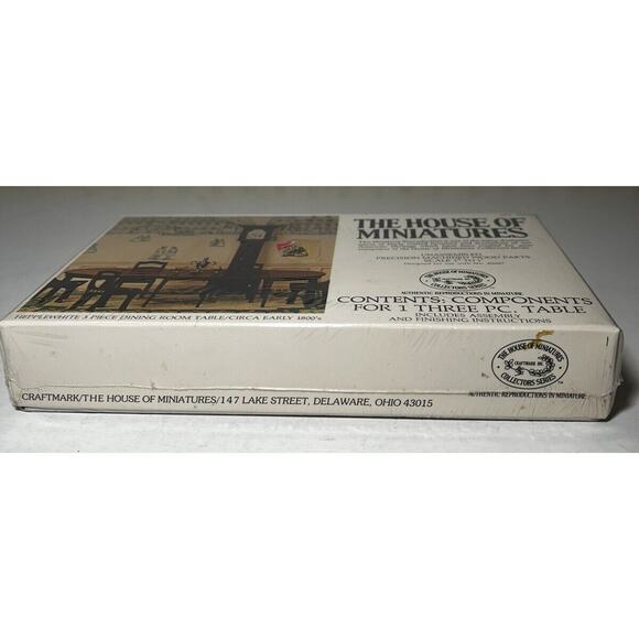 The House of Miniatures Kit 40006 Hepplewhite 3 pc Dining Room Table NEW SEALED - Picture 6 of 9